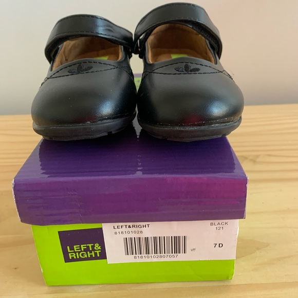 Left & Right black dress shoes with Velcro strap. Size 7. - Picture 2 of 7